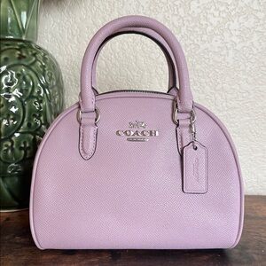 LIKE NEW Coach CA202 Crossgrain Leather Sydney Satchel  Handbag Ice Purple